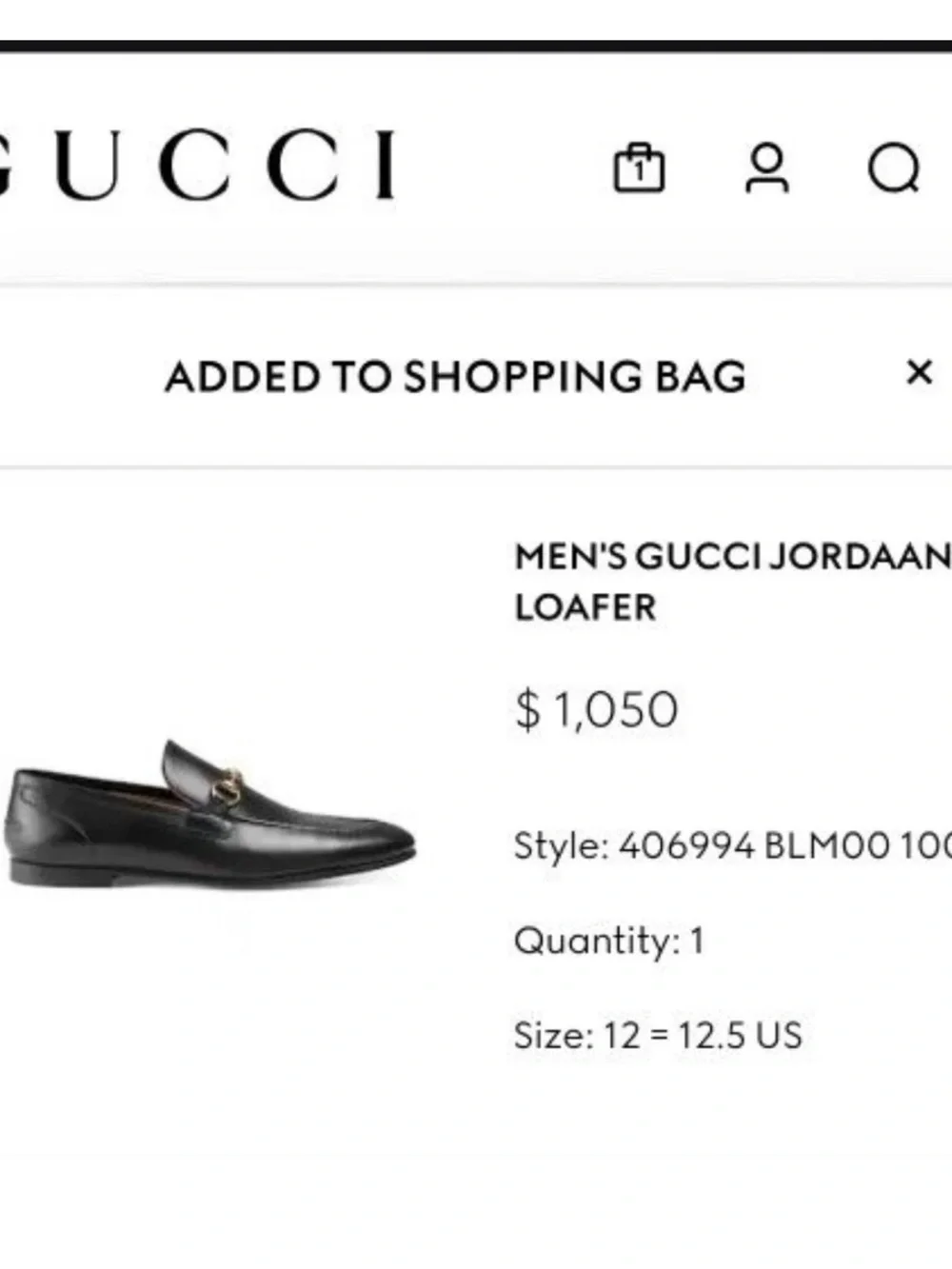 Gucci Jordan Black Leather Horsebit Loafers with Gold-Tone Hardware